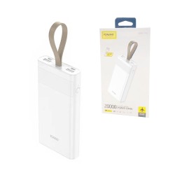 POWER BANK FONENG P42 COM LUZ LED 20000MAH BRANCO POWER BANK FONENG P42 COM LUZ LED 20000MAH BRANCO